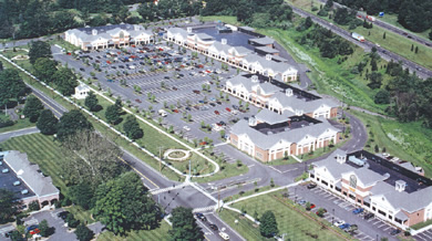 Arial photo of Southbury Green shopping center